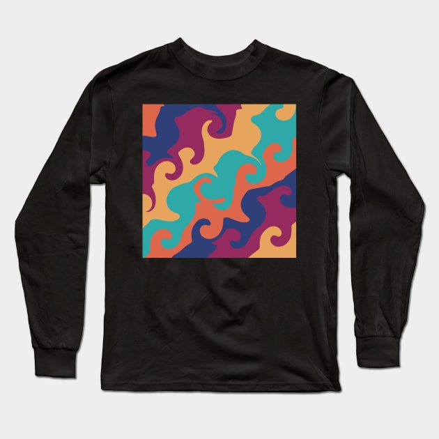 Warm Swirls Long Sleeve T-Shirt by Slepowronski